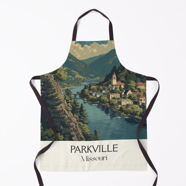 Item preview, Parkville Missouri Vintage Travel Poster | Historic River Town Art Print | KC Area Decor designed and sold by TuncGK.