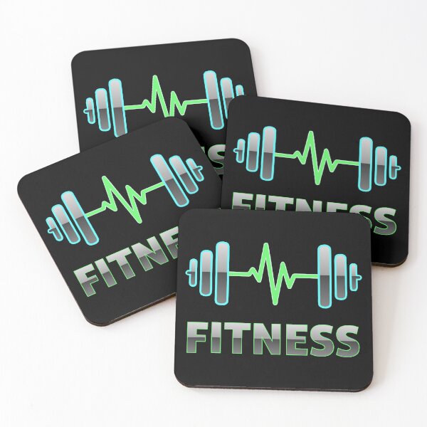 Item preview, FITNESS Modern Green Fitness Logo with Dumbbell and Heartbeat Line designed and sold by AFernandesDSG.