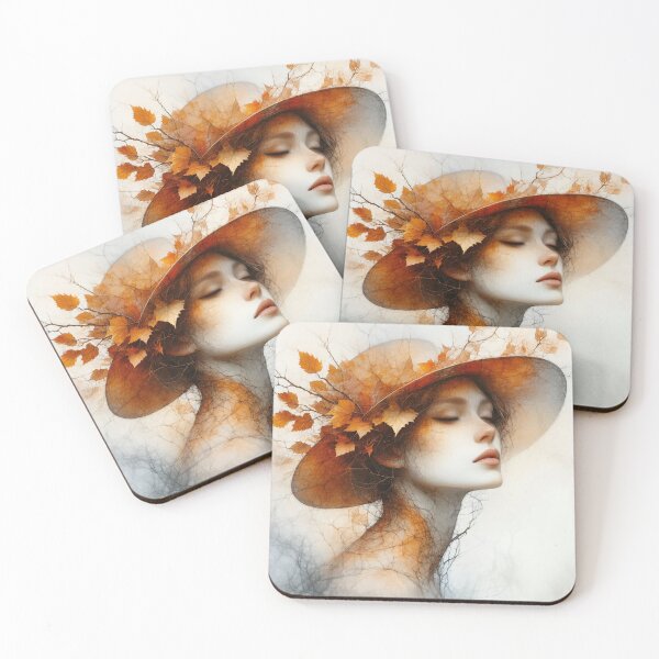 Item preview, Autumn Art | Woman with Autumn Leaves  designed and sold by KS Designs Products.