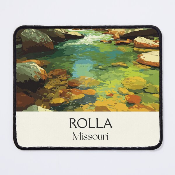 Item preview, Rolla Missouri Vintage Travel Poster | Ozark Stream Art Print | Mark Twain Forest Decor designed and sold by TuncGK.