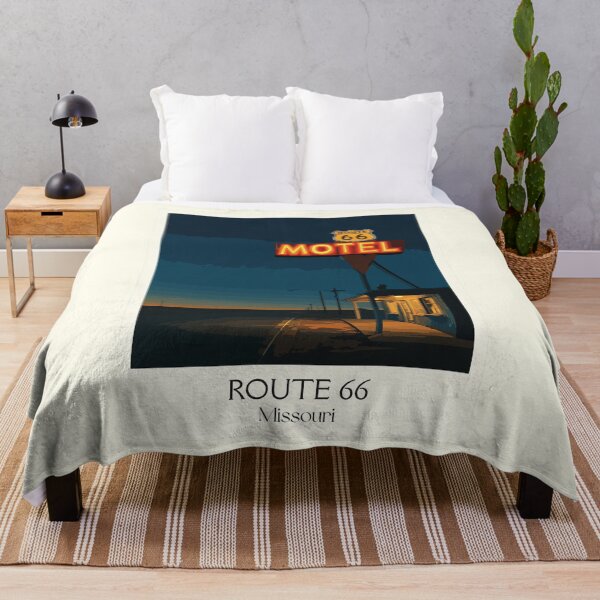 Item preview, Route 66 Missouri Vintage Travel Poster | Retro Motel Sign Art Print | Roadside Decor designed and sold by TuncGK.