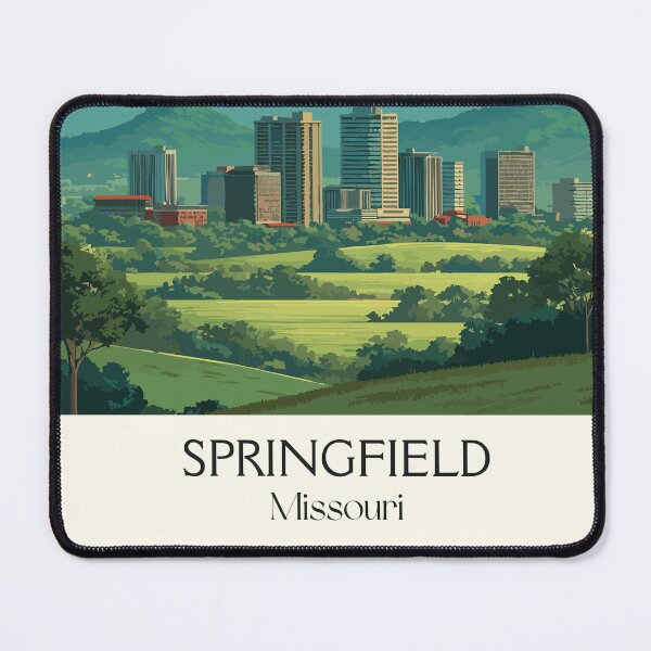 Item preview, Springfield Missouri Vintage Poster | Queen City of the Ozarks Art Print | Cityscape Decor designed and sold by TuncGK.