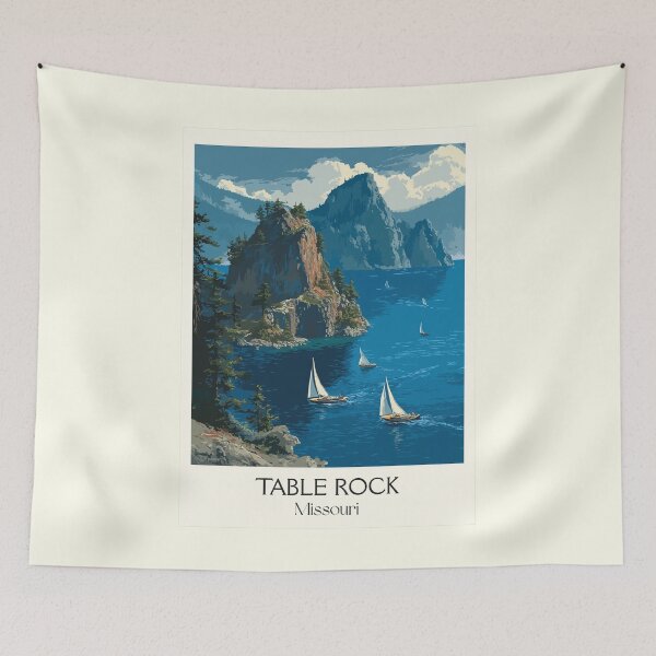 Item preview, Table Rock Lake Missouri Vintage Poster | Ozark Mountains Scenery Art Print | Branson Area Decor designed and sold by TuncGK.