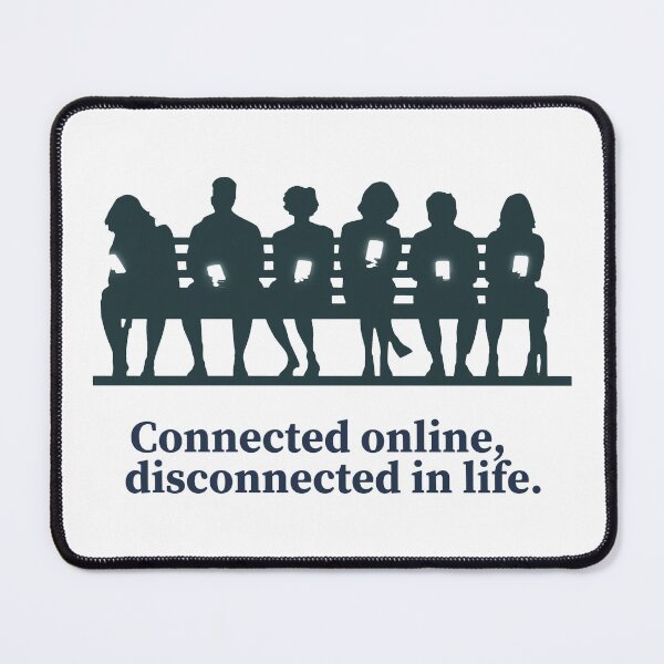 Item preview, Connected Online, Disconnected in Life – Minimalist Retro Design designed and sold by ebietade69.
