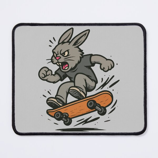 Item preview,  Ollie the Hare - Angry Skateboard Rabbit Graphic designed and sold by SillyPawsStudio.