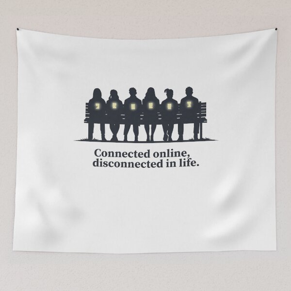 Item preview, Connected Online, Disconnected in Life – Minimalist Retro Design 2 designed and sold by ebietade69.