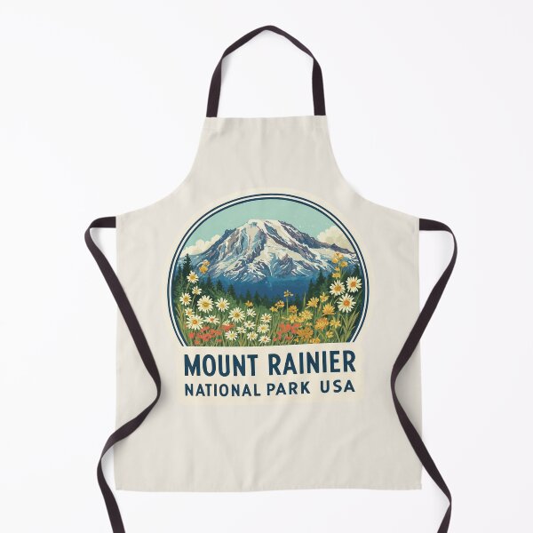 Item preview, Mount Rainier National Park USA Vintage Travel Sticker - Retro Mountain & Wildflowers designed and sold by Blurbean.