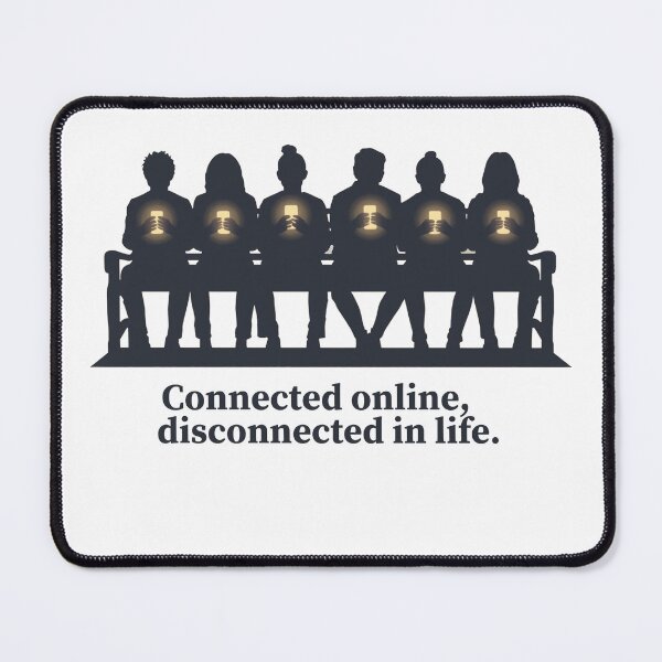 Item preview, Connected Online, Disconnected in Life – Minimalist Retro Design 3 designed and sold by ebietade69.