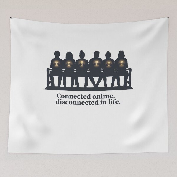 Item preview, Connected Online, Disconnected in Life – Minimalist Retro Design 3 designed and sold by ebietade69.