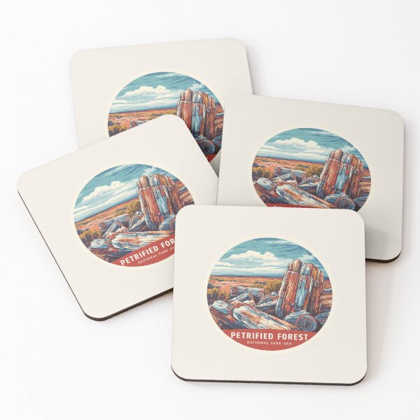 Item preview, Petrified Forest National Park USA Vintage Travel Sticker - Retro Desert Landscape & Fossil Trees designed and sold by Blurbean.