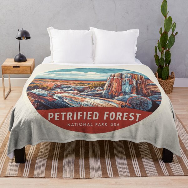 Item preview, Petrified Forest National Park USA Vintage Travel Sticker - Retro Desert Landscape & Fossil Trees designed and sold by Blurbean.