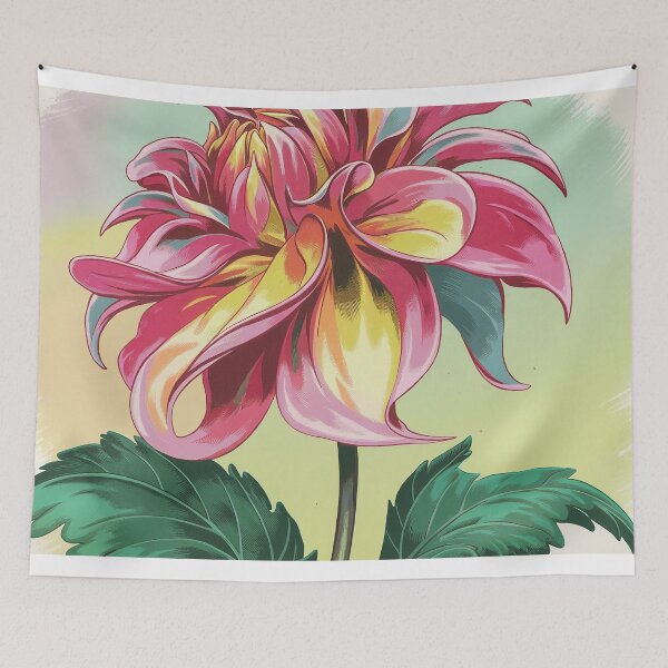 Item preview,  Abstract Dahlia Wall Art – Vibrant Modern Botanical Canvas designed and sold by jazzyfunky.