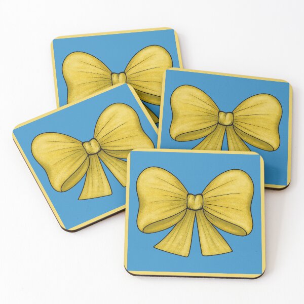 Item preview, Yellow bow on a blue background designed and sold by Cherevan.
