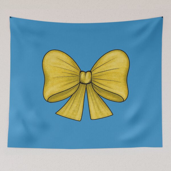 Item preview, Yellow bow on a blue background designed and sold by Cherevan.