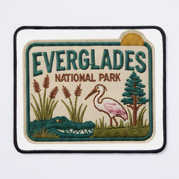 Item preview, Everglades National Park Embroidery Style Patch Vintage Art  designed and sold by LittleArij.