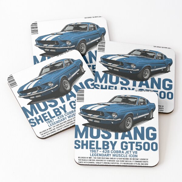Aperçu de l'œuvre "Shelby GT500 Blue & White T-Shirt Design | Muscle Car Legend" créée et vendue par fabrika216.