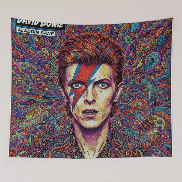 Item preview, David Bowie Aladdin Sane Reimagined – Vinyl Vibes Collection Art Print designed and sold by Art's Diner.