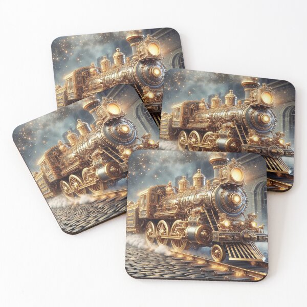 Item preview, SteamDream Express – Magical locomotive with golden flair & urban nostalgia designed and sold by FotoworldEdel.