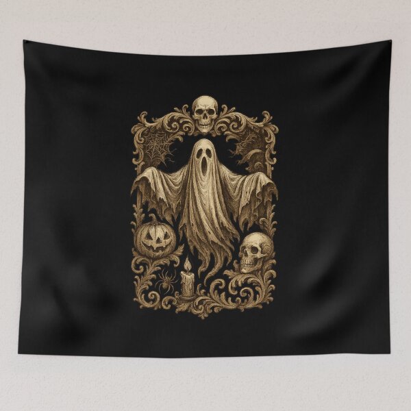 Item preview, Baroque Halloween Ghost Ornamental designed and sold by Prints-by-Olaf.