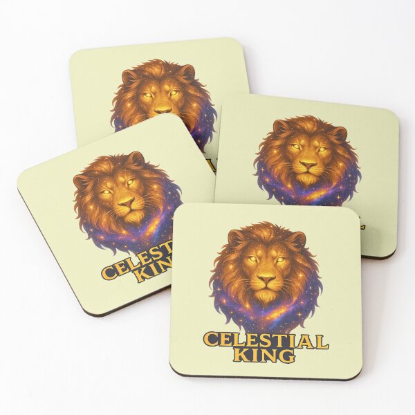 Item preview, Celestial King – Golden Galaxy Lion Head Fantasy Design designed and sold by Dezpro.