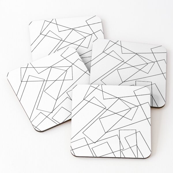 Item preview, Geometric Line Art – Overlapping Rectangles in Black and White designed and sold by Artistica1234.