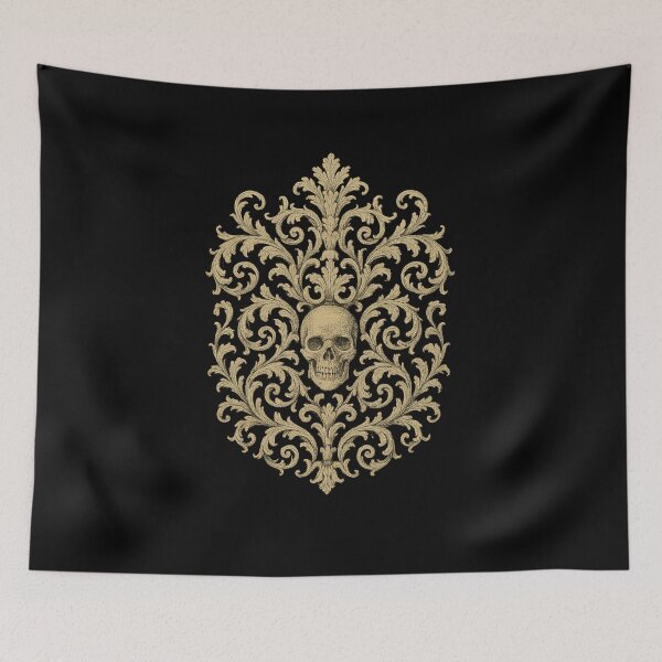 Item preview, Baroque Halloween Skull Ornamental designed and sold by Prints-by-Olaf.