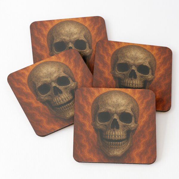Item preview, Halloween Horror Skull on Fire – Realistic Fiery Skull Art designed and sold by SablePL.