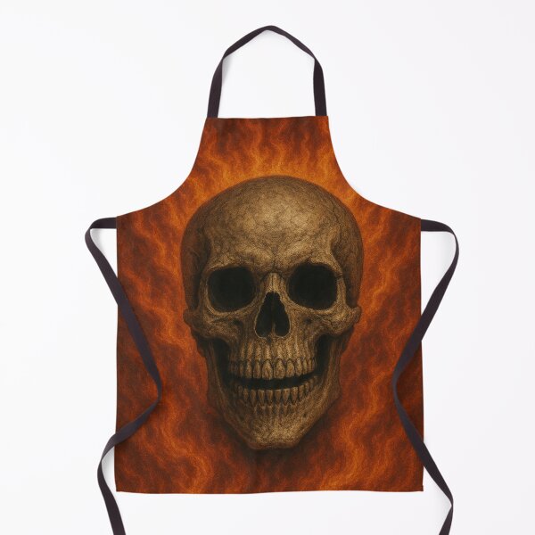 Item preview, Halloween Horror Skull on Fire – Realistic Fiery Skull Art designed and sold by SablePL.