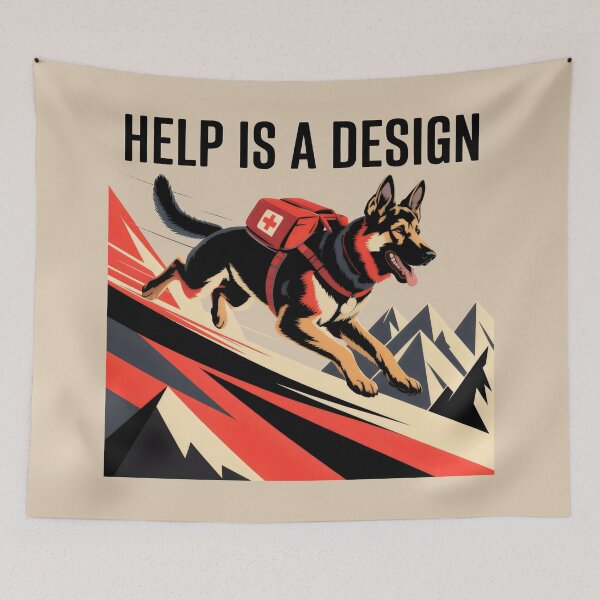 Item preview, Heroic German Shepherd in Constructivist Rescue Scene designed and sold by SplashTastic.