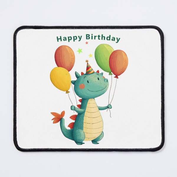 Item preview, Cute Dragon Holding Birthday Balloons designed and sold by Anicue.