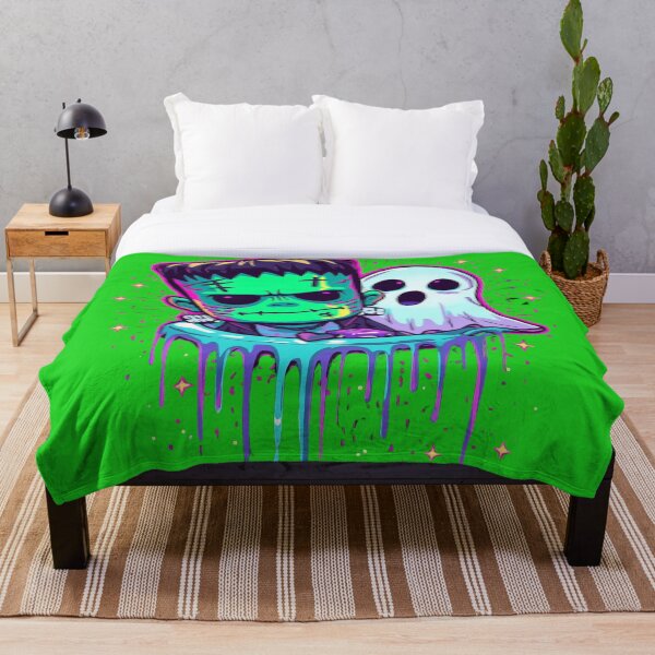 Item preview, Drippy Neon Frankenstein & Ghost designed and sold by snoezelstudio.
