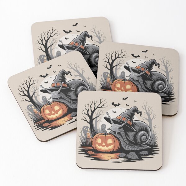 Item preview, Snail with Witch Hat and Candle Pumpkin designed and sold by Don't Crack Art.
