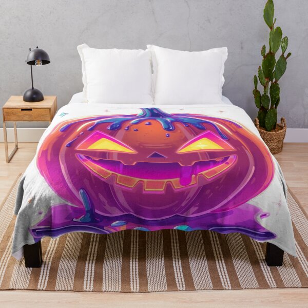Item preview, Neon Kawaii Pumpkin – Glowing Halloween Art designed and sold by snoezelstudio.