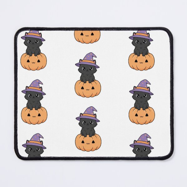 Item preview, Cute Black Cat Witch Hat on Pumpkin Kawaii Halloween designed and sold by RainbowandNoon.