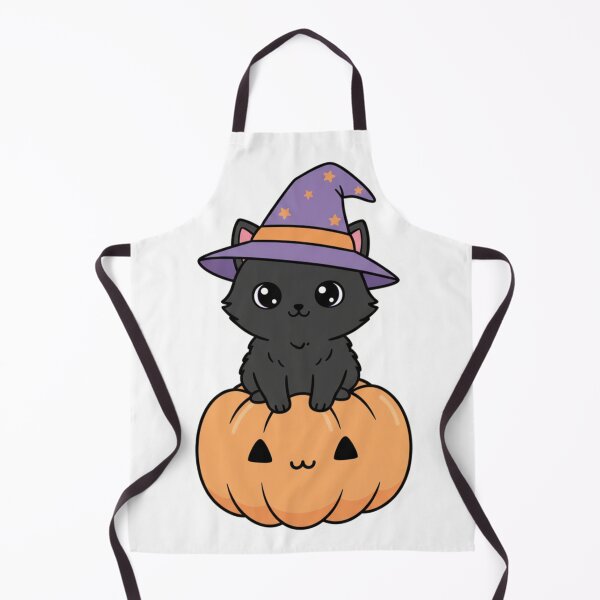Item preview, Cute Black Cat Witch Hat on Pumpkin Kawaii Halloween designed and sold by RainbowandNoon.