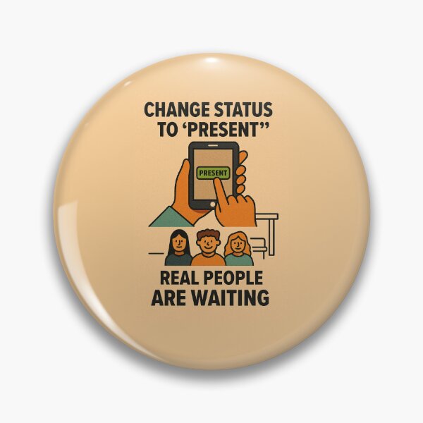 Item preview, “Status Present” – Real Life Is Calling designed and sold by Wolf on the Stroke.