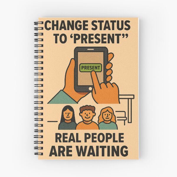 Item preview, “Status Present” – Real Life Is Calling designed and sold by Wolf on the Stroke.