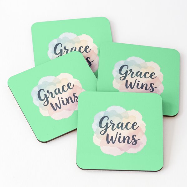 Item preview, Grace Wins – Minimalist Text Design,   designed and sold by PaintMeWorld.