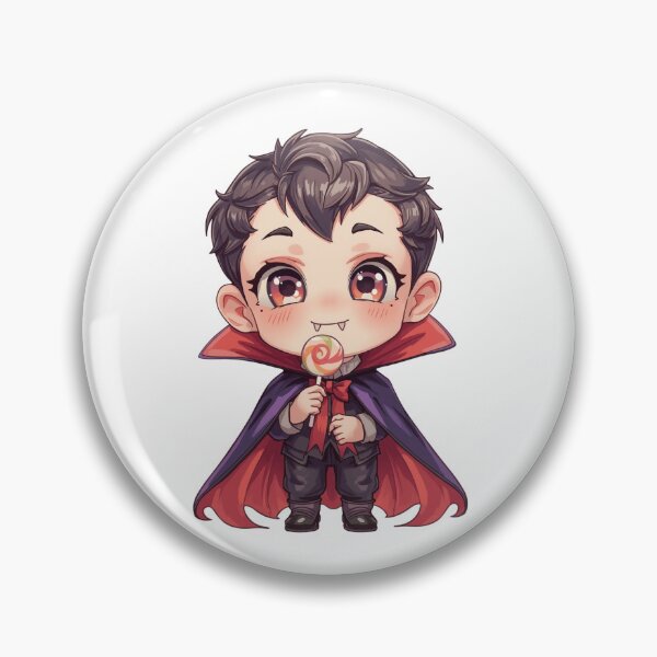 Item preview, Cute Kawaii Vampire Boy with Candy – Halloween Chibi Art designed and sold by snoezelstudio.