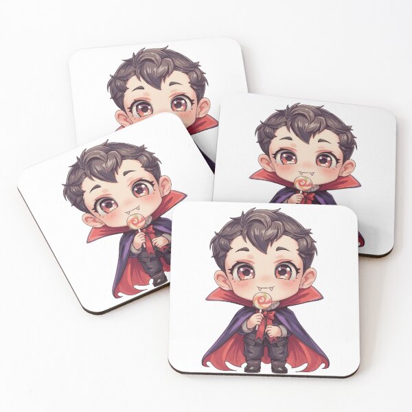 Item preview, Cute Kawaii Vampire Boy with Candy – Halloween Chibi Art designed and sold by snoezelstudio.