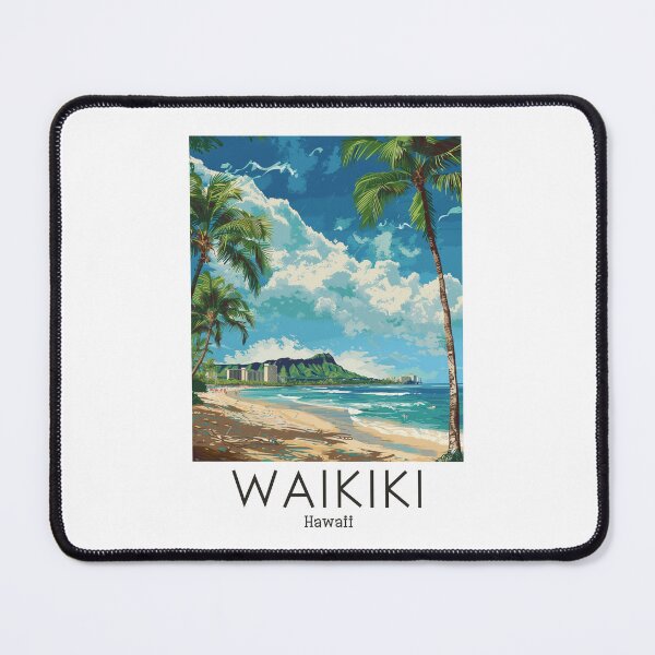 Item preview, A Vintage Travel Illustration of Waikiki - Hawaii designed and sold by GoodOldVintage.