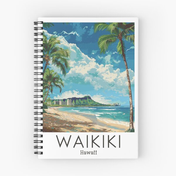 Item preview, A Vintage Travel Illustration of Waikiki - Hawaii designed and sold by GoodOldVintage.