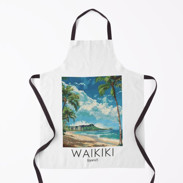 Item preview, A Vintage Travel Illustration of Waikiki - Hawaii designed and sold by GoodOldVintage.