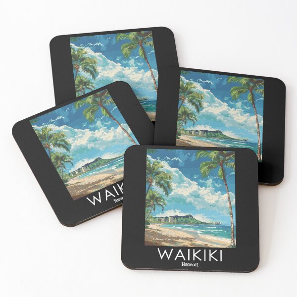 Artikelvorschau, Eine Vintage Reiseillustration von Waikiki - Hawaii entworfen und verkauft von GoodOldVintage.