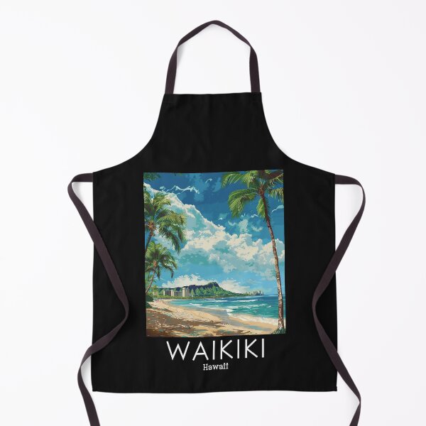 Item preview, A Vintage Travel Illustration of Waikiki - Hawaii designed and sold by GoodOldVintage.