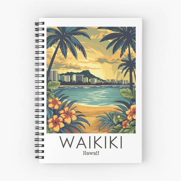 Item preview, A Vintage Travel Illustration of Waikiki - Hawaii designed and sold by GoodOldVintage.
