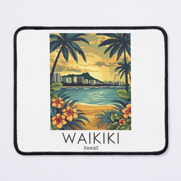 Item preview, A Vintage Travel Illustration of Waikiki - Hawaii designed and sold by GoodOldVintage.