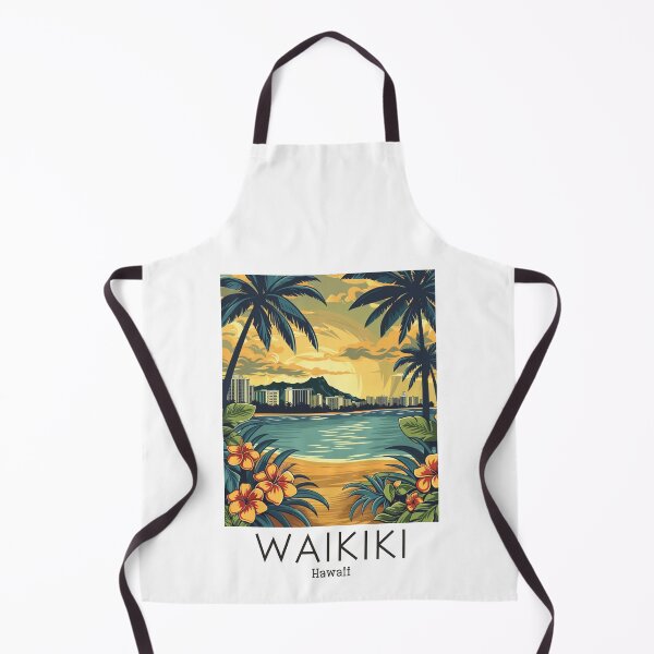 Item preview, A Vintage Travel Illustration of Waikiki - Hawaii designed and sold by GoodOldVintage.
