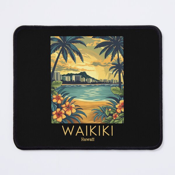 Item preview, A Vintage Travel Illustration of Waikiki - Hawaii designed and sold by GoodOldVintage.