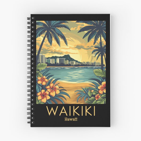 Item preview, A Vintage Travel Illustration of Waikiki - Hawaii designed and sold by GoodOldVintage.